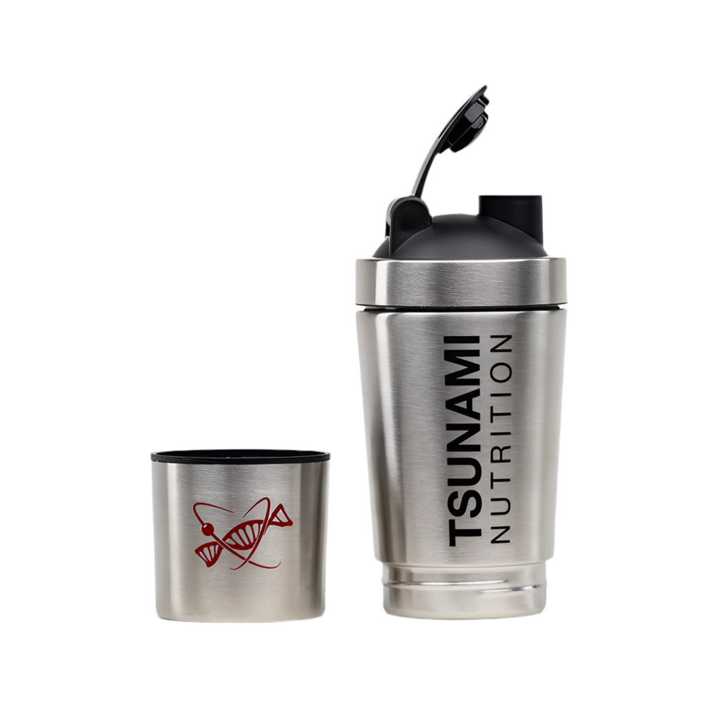 Shaker Metal con Portapillole 600 ml + 200 ml
