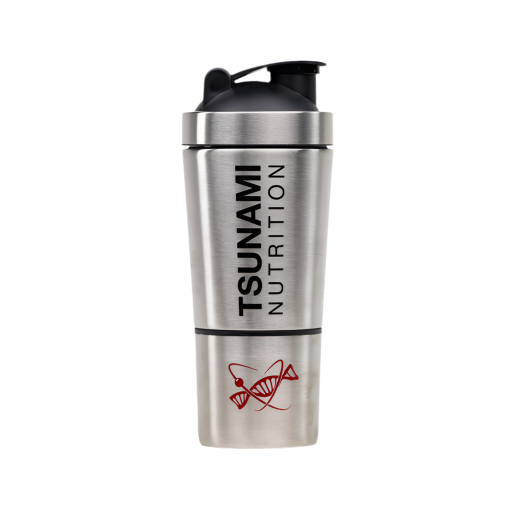 Shaker Metal con Portapillole 600 ml + 200 ml