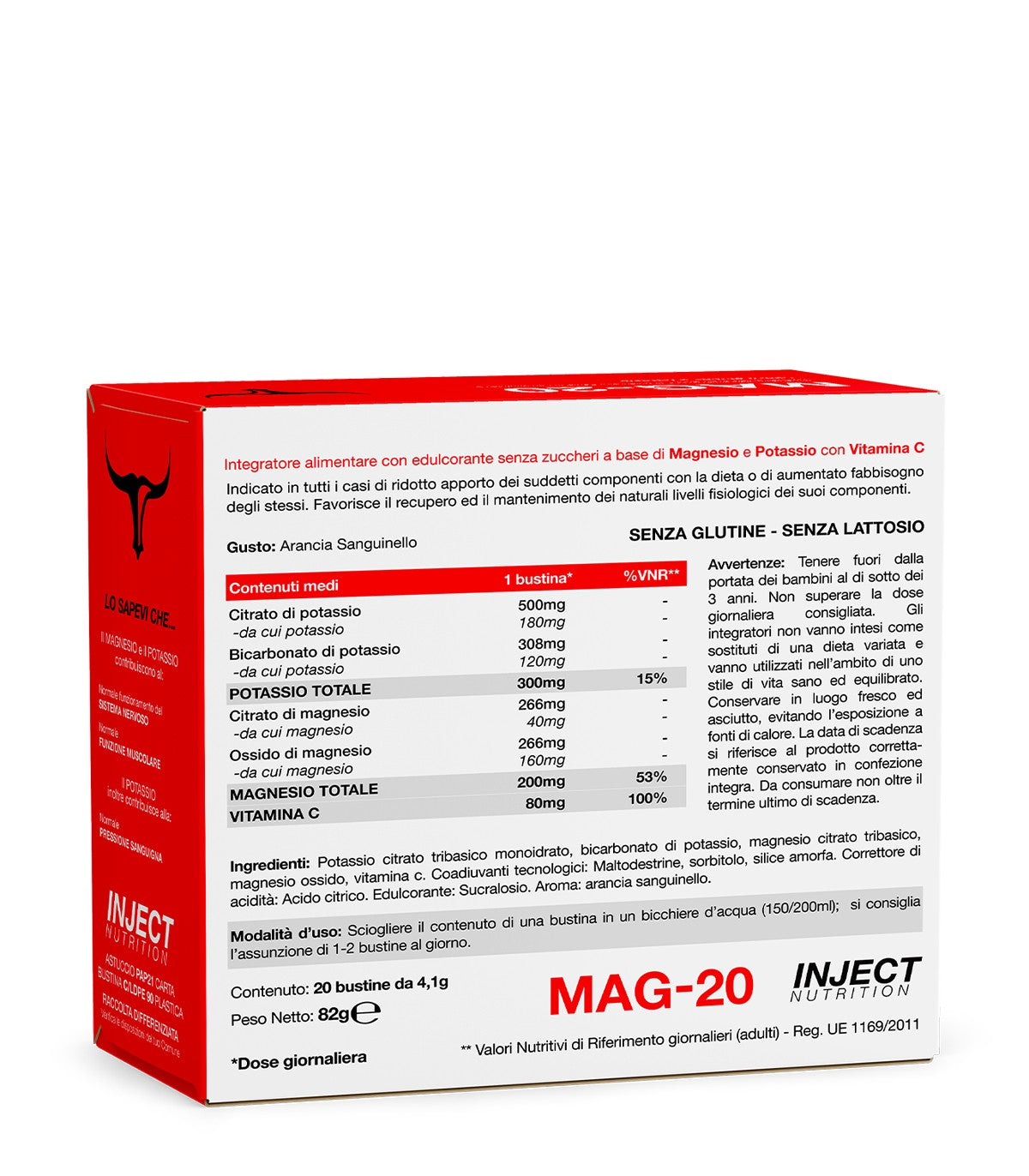 MAG-20 Senza Zuccheri (20 Bustine) INJECT NUTRITION