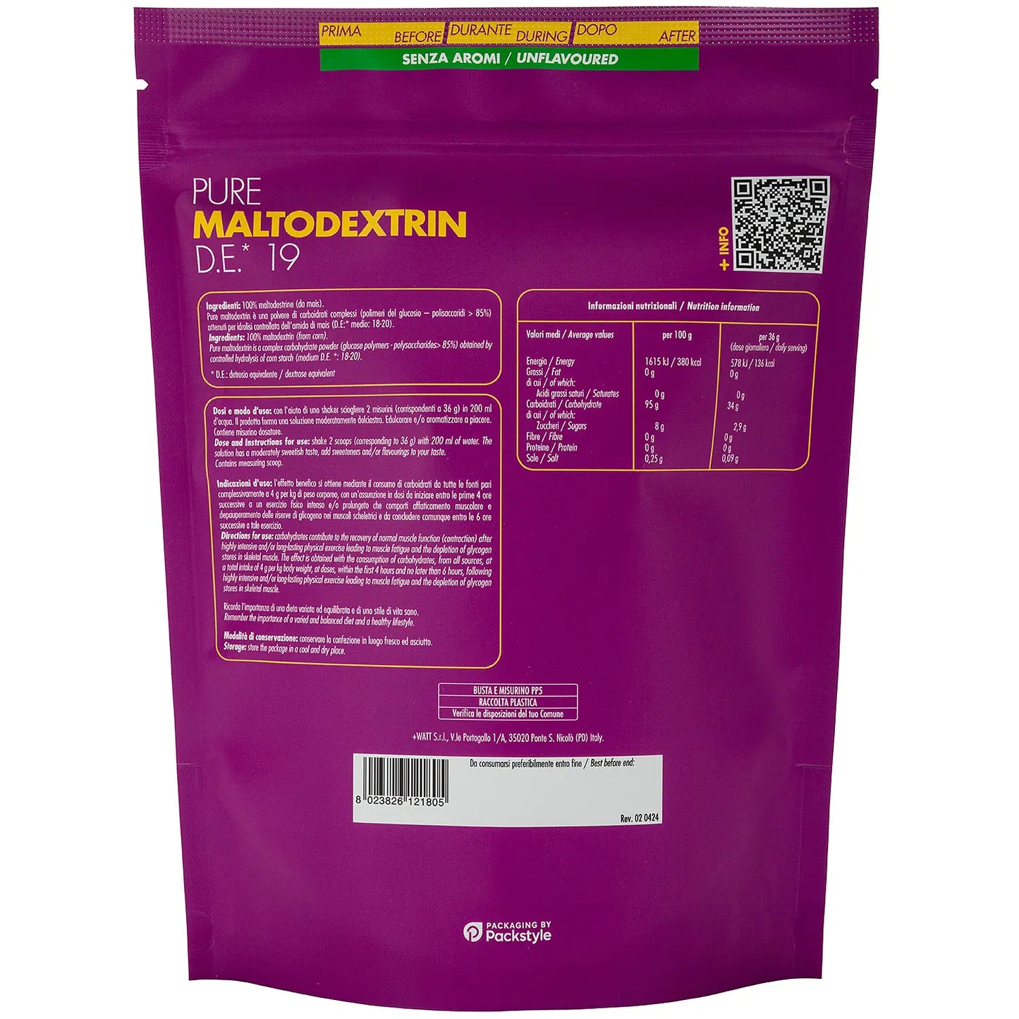 Maltodestrine pure Pure Maltodextrin D.E. 19 + Watt
