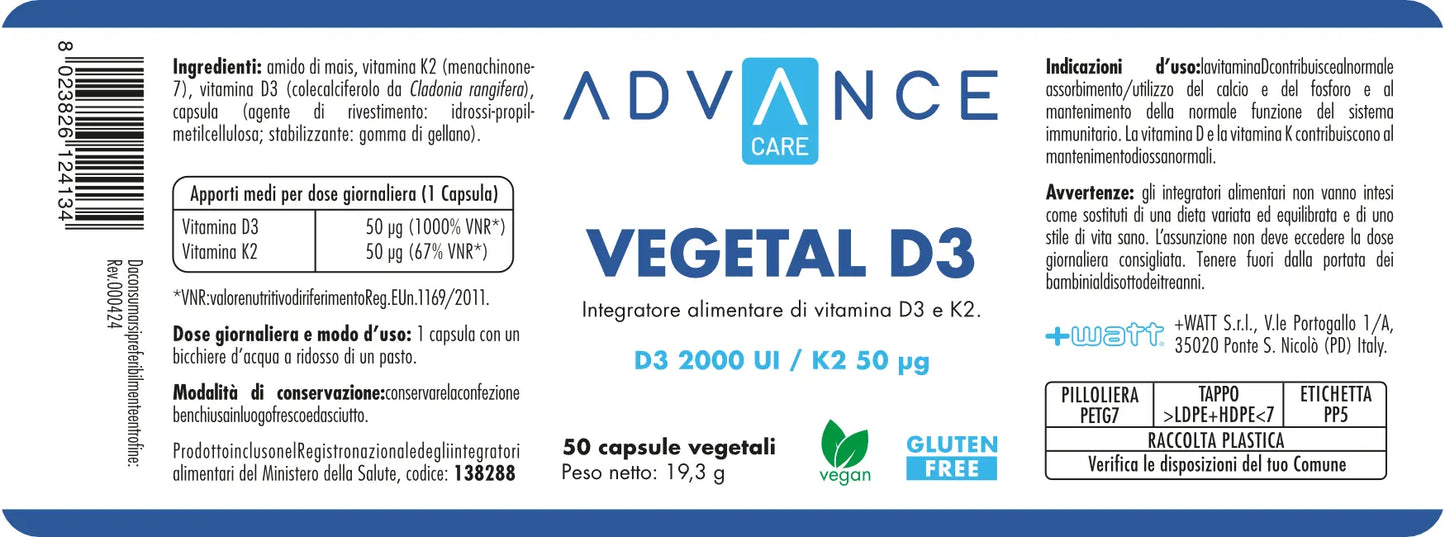 Vegetal D3 +WATT VITAMINA D3