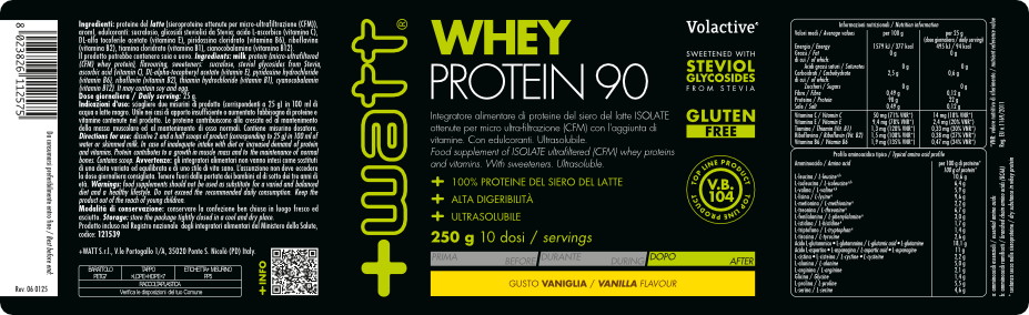 Proteine isolate Whey Protein 90 Isolate 250g