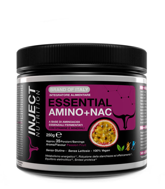 Amminoacidi essenziali Essential Amino + NAC (250 grammi) INJECT NUTRITION